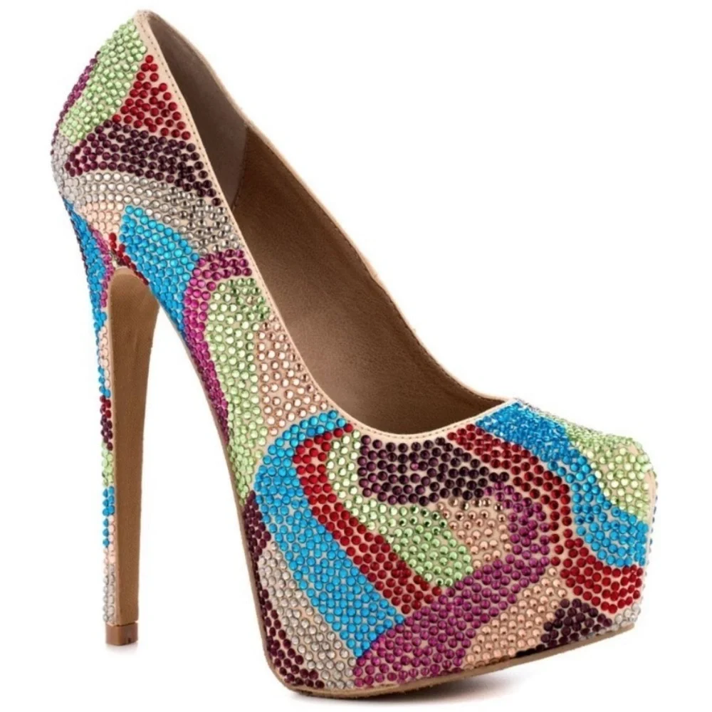 “STEVE MADDEN” Dyvinal Rainbow Platform Stiletto Heels